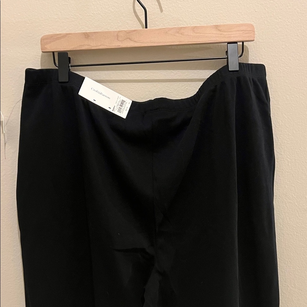 Croft & Barrow Black Stretch Cotton Pull-On Straight Leg Pants Pockets XL Short - Picture 9 of 12